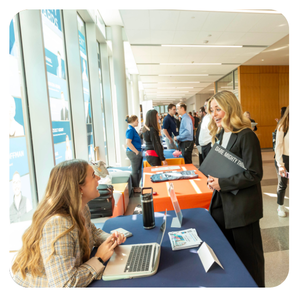 Student at career event