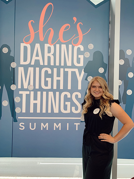 Baylee Haws at She's daring mighty things event