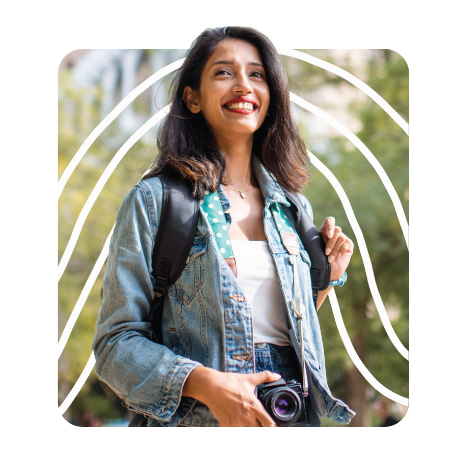 Student with a camera